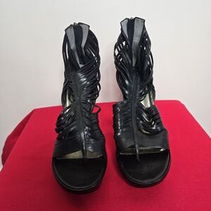 REVOLVE Pelle Black Strappy Heels